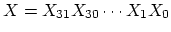 $X=X_{31} X_{30} \cdots X_1 X_0$
